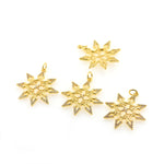 Gold Snowflake Pendant for DIY Jewelry Making Supplies 25x27mm