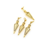 18K Gold Shuriken Pendant for DIY Jewelry Making Supplies 7x29mm