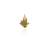 18K Gold Hand Gesture Pendant for Personalized Jewelry Making 9x11mm