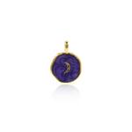 Purple Enamel Crescent Moon Charm DIY Handmade Supplies 13.5x18mm