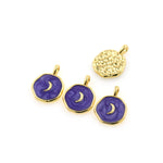 Purple Enamel Crescent Moon Charm DIY Handmade Supplies 13.5x18mm