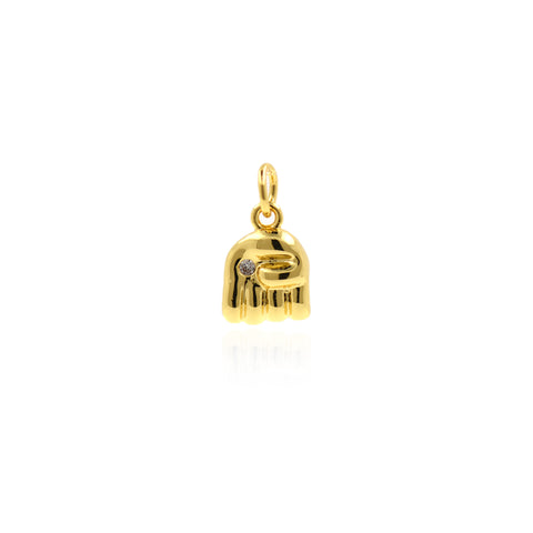 18K Gold Hand Gesture Pendant for DIY Jewelry Making 6x9mm