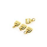 18K Gold Hand Gesture Pendant for DIY Jewelry Making 6x9mm