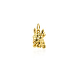 Shiny Minimalist Dog Pendant-DIY Jewelry Making Accessories   8x12x13mm