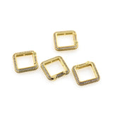 18K Gold Square Carabiner Clasp for DIY Jewelry Making 22.5x22.5mm