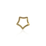 18K Gold Star Carabiner Clasp for DIY Jewelry Making 22x22mm