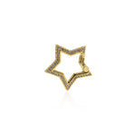 18K Gold Star Carabiner Clasp for DIY Jewelry Making 23x22mm