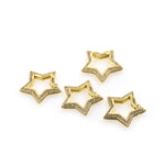 18K Gold Star Carabiner Clasp for DIY Jewelry Making 23x22mm