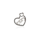 Shiny Heart Shaped MOM Pendant-DIY Jewelry Making Accessories   21x22mm