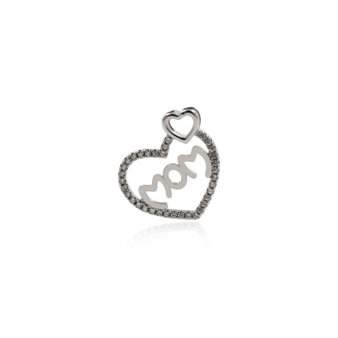 Shiny Heart Shaped MOM Pendant-DIY Jewelry Making Accessories   21x22mm