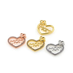 Shiny Heart Shaped MOM Pendant-DIY Jewelry Making Accessories   21x22mm