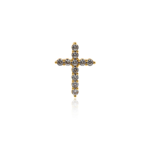 Shiny Cross Zircon Pendant-DIY Jewelry Making Accessories   19x26mm