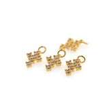 Shiny Cross Zircon Pendant-DIY Jewelry Making Accessories   8x12mm