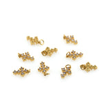 Shiny Cross Zircon Pendant-DIY Jewelry Making Accessories   8x12mm