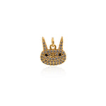 Shiny Micropavé Rabbit Pendant-DIY Jewelry Making Accessories  11x12mm