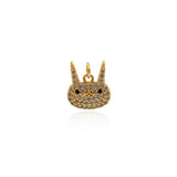 Shiny Micropavé Rabbit Pendant-DIY Jewelry Making Accessories  11x12mm