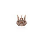 Shiny Micropavé Rabbit Pendant-DIY Jewelry Making Accessories  11x12mm
