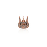 Shiny Micropavé Rabbit Pendant-DIY Jewelry Making Accessories  11x12mm