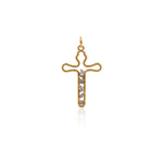 Shiny Minimalist Cross Zircon Pendant-DIY Jewelry Making Accessories   18x28mm