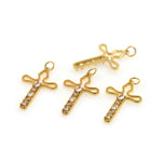 Shiny Minimalist Cross Zircon Pendant-DIY Jewelry Making Accessories   18x28mm