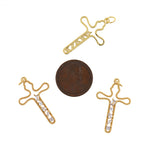 Shiny Minimalist Cross Zircon Pendant-DIY Jewelry Making Accessories   18x28mm