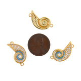Shiny Micropavé Conch Pendant-DIY Jewelry Making Accessories   22x12mm