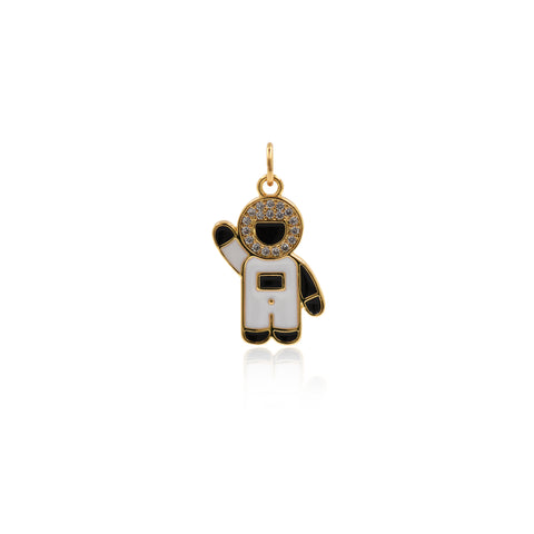 Shiny Micropavé Astronaut Pendant-DIY Jewelry Making Accessories   12x20mm