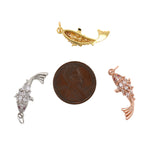 Shiny Micropavé Fish Pendant-Fish Jewelry-DIY Jewelry Making Accessories   8x23mm