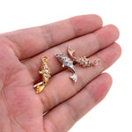 Shiny Micropavé Fish Pendant-Fish Jewelry-DIY Jewelry Making Accessories   8x23mm