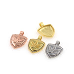 Shiny Leaf Shield Pendant-DIY Jewelry Making Accessories   15x21mm
