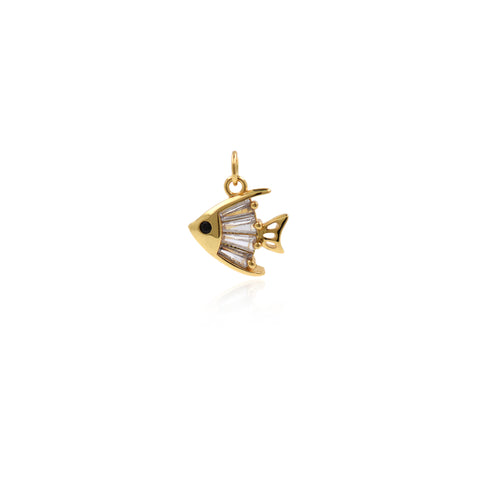 Shiny Fish Zircon Pendant-DIY Jewelry Making Accessories   11x11mm