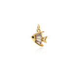 Shiny Fish Zircon Pendant-DIY Jewelry Making Accessories   11x11mm