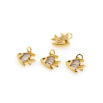 Shiny Fish Zircon Pendant-DIY Jewelry Making Accessories   11x11mm