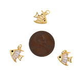 Shiny Fish Zircon Pendant-DIY Jewelry Making Accessories   11x11mm