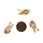 Shiny Micropavé Ice Cream Pendant-DIY Jewelry Making Accessories   12x25mm