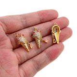 Shiny Micropavé Ice Cream Pendant-DIY Jewelry Making Accessories   12x25mm