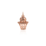 Shiny Basketball Box Pendant-DIY Jewelry Making Accessories   14x20mm