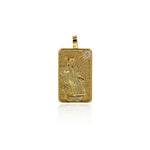18k Gold Empress Tarot Card Pendant Charms for DIY Jewelry Making 15x30mm