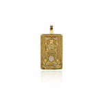 18k Gold Tarot Card Pendant Charms for DIY Jewelry Making 15x30mm(One Set,22Pcs)