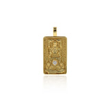 18k Gold Tarot Card Pendant Charms for DIY Jewelry Making 15x30mm(One Set,22Pcs)