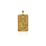 18k Gold Tarot Card Pendant Charms for DIY Jewelry Making 15x30mm(One Set,22Pcs)