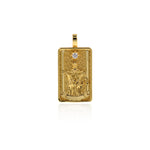 18k Gold Justice Tarot Card Pendant Charms for DIY Jewelry Making 15x30mm