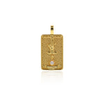 18k Gold Hanged Man Tarot Card Pendant Charms for DIY Jewelry Making 15x30mm