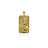 18k Gold Death Tarot Card Pendant Charms for DIY Jewelry Making 15x30mm