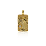 18k Gold Temperance Tarot Card Pendant Charms for DIY Jewelry Making 15x30mm