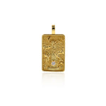 18k Gold Tower Tarot Card Pendant Charms for DIY Jewelry Making 15x30mm