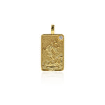 18k Gold Fool Tarot Card Pendant Charms for DIY Minimalist Jewelry Making 15x30mm