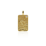 18k Gold Fool Tarot Card Pendant Charms for DIY Minimalist Jewelry Making 15x30mm