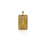 18k Gold World Tarot Card Pendant Charms for DIY Jewelry Making 15x30mm
