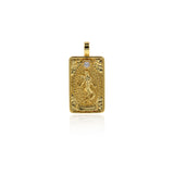 18k Gold World Tarot Card Pendant Charms for DIY Jewelry Making 15x30mm